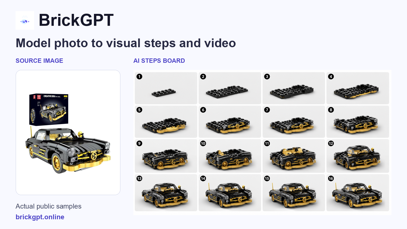 BrickGPT | Build Steps From a Model Photo